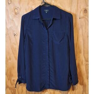 Talbots Shirt Women's Small Petite 100% Silk Washable Classic Minimalist Neutral